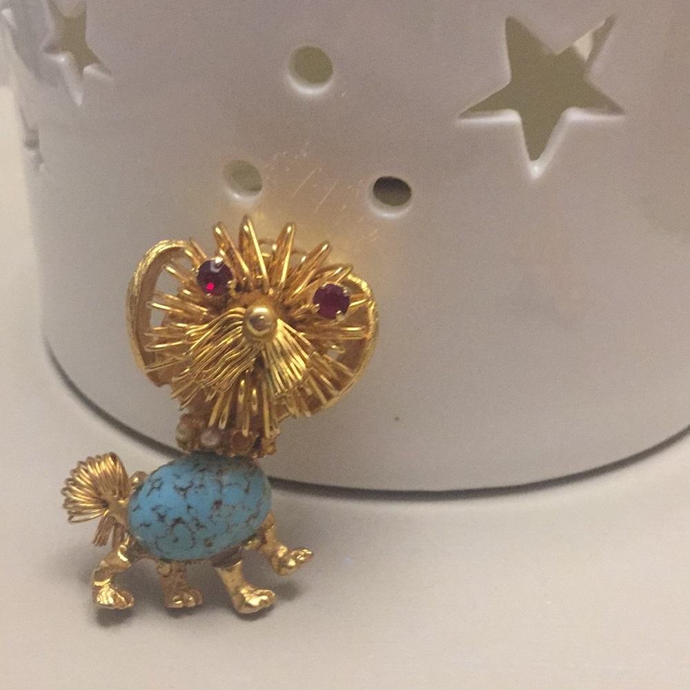Funky 80’s Vintage Dog Brooch